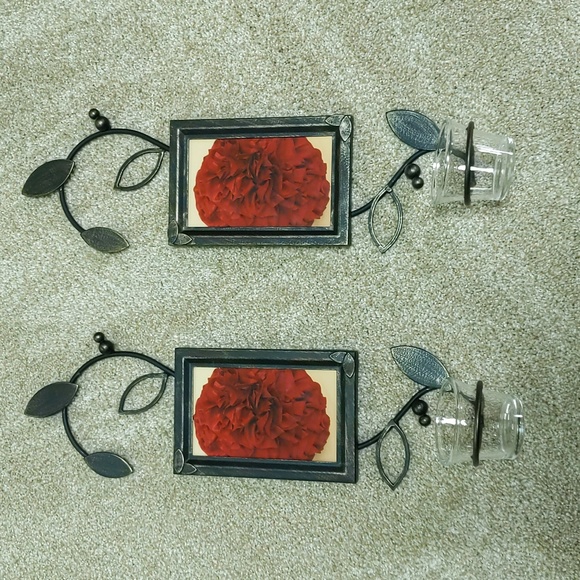 Retired PartyLite Photo Sconces Votive Candle Holder Wall Hanging P9833 Lot of 2 - Picture 1 of 3